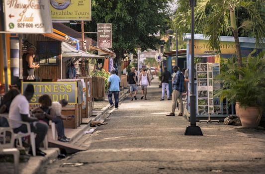 BAYAHIBE, DOMINICAN REPUBLIC 23 DECEMBER 2019: Dominican People in the streets in Bayahibe