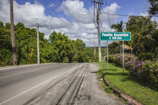 Bayahibe city signal in the principal road who collect Bayahibe city