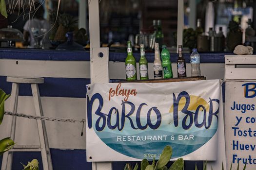 BAYAHIBE, DOMINICAN REPUBLIC 23 DECEMBER 2019: Dominican Bar Detail