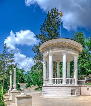 Chisinau, Moldova – 06.28.2019. Rotunda at the cascading stairs in Chisinau, Moldova, on a sunny summer day