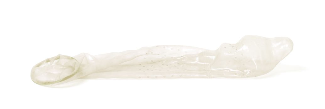 Simple condom, isolated on a white background