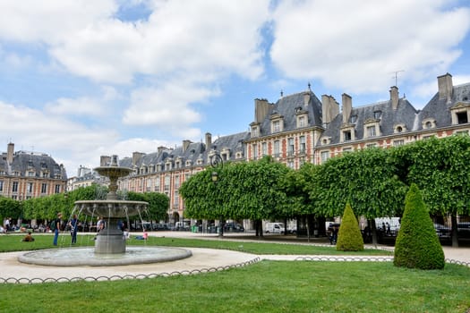 visit of Paris, Seine quay and Eiffel tower, walk in the parks of the capital of France in summer