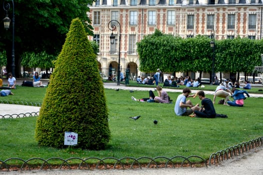 visit of Paris, Seine quay and Eiffel tower, walk in the parks of the capital of France in summer