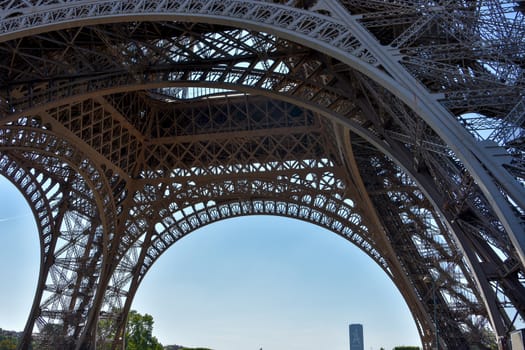 visit of Paris, Seine quay and Eiffel tower, walk in the parks of the capital of France in summer