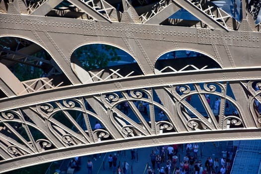 visit of Paris, Seine quay and Eiffel tower, walk in the parks of the capital of France in summer