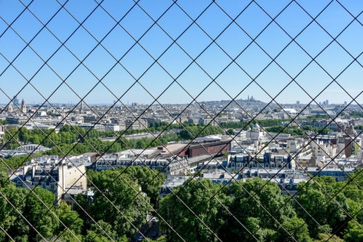 visit of Paris, Seine quay and Eiffel tower, walk in the parks of the capital of France in summer