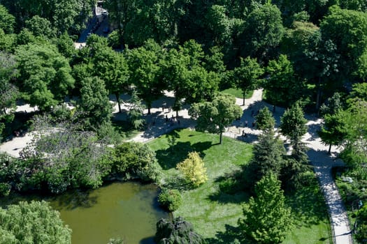 visit of Paris, Seine quay and Eiffel tower, walk in the parks of the capital of France in summer