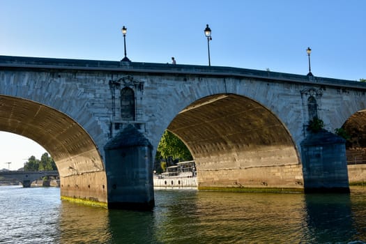 visit of Paris, Seine quay and Eiffel tower, walk in the parks of the capital of France in summer