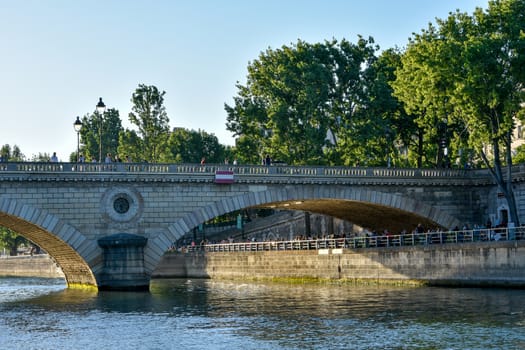 visit of Paris, Seine quay and Eiffel tower, walk in the parks of the capital of France in summer