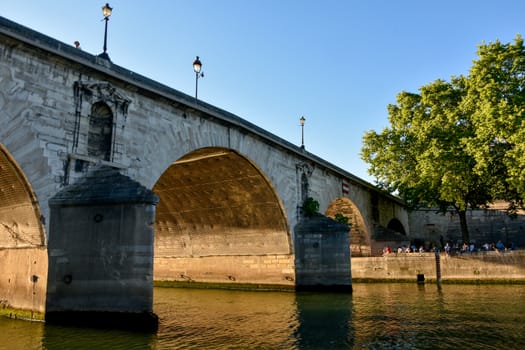 visit of Paris, Seine quay and Eiffel tower, walk in the parks of the capital of France in summer