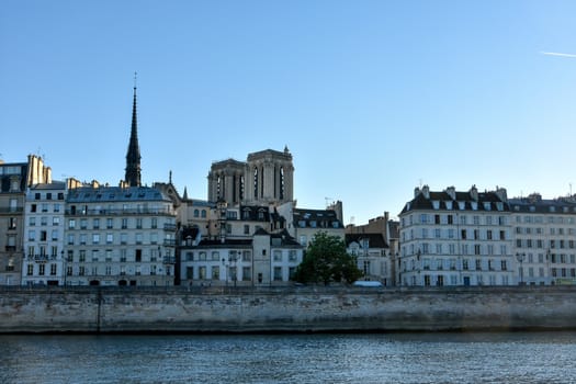 visit of Paris, Seine quay and Eiffel tower, walk in the parks of the capital of France in summer