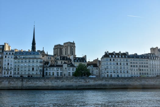 visit of Paris, Seine quay and Eiffel tower, walk in the parks of the capital of France in summer