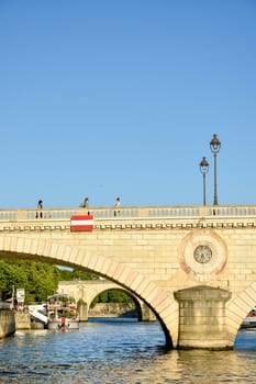 visit of Paris, Seine quay and Eiffel tower, walk in the parks of the capital of France in summer