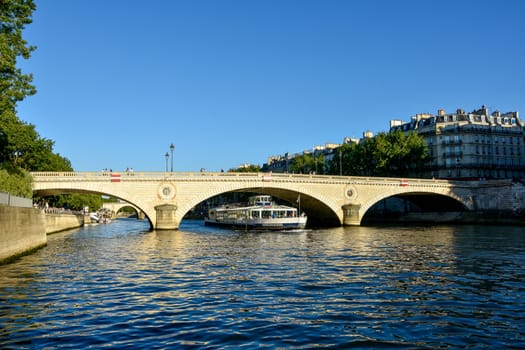 visit of Paris, Seine quay and Eiffel tower, walk in the parks of the capital of France in summer