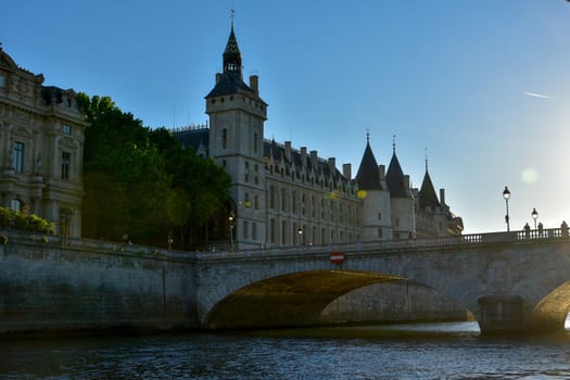 visit of Paris, Seine quay and Eiffel tower, walk in the parks of the capital of France in summer