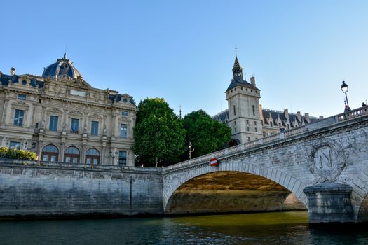 visit of Paris, Seine quay and Eiffel tower, walk in the parks of the capital of France in summer