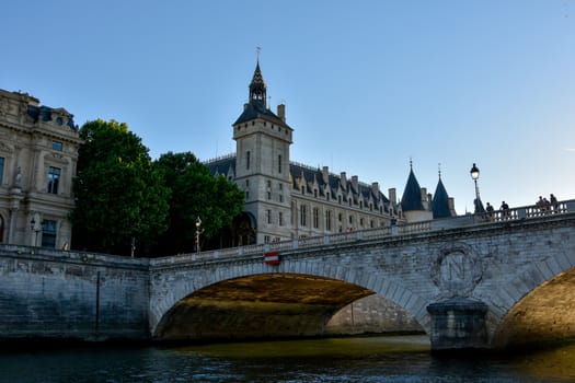 visit of Paris, Seine quay and Eiffel tower, walk in the parks of the capital of France in summer
