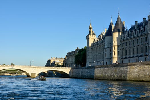 visit of Paris, Seine quay and Eiffel tower, walk in the parks of the capital of France in summer