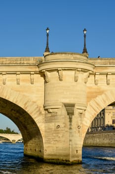 visit of Paris, Seine quay and Eiffel tower, walk in the parks of the capital of France in summer
