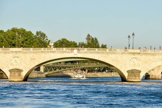 visit of Paris, Seine quay and Eiffel tower, walk in the parks of the capital of France in summer