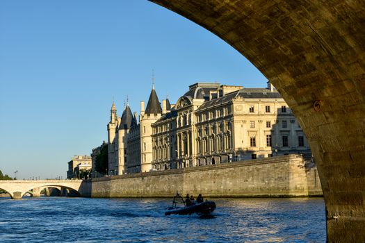 visit of Paris, Seine quay and Eiffel tower, walk in the parks of the capital of France in summer