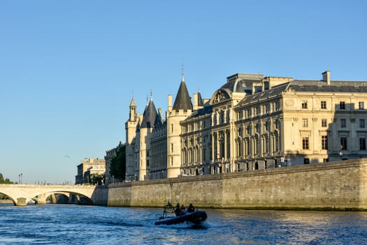 visit of Paris, Seine quay and Eiffel tower, walk in the parks of the capital of France in summer