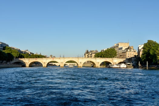 visit of Paris, Seine quay and Eiffel tower, walk in the parks of the capital of France in summer