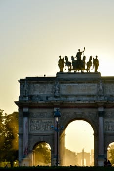 visit of Paris, Seine quay and Eiffel tower, walk in the parks of the capital of France in summer