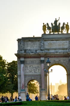 visit of Paris, Seine quay and Eiffel tower, walk in the parks of the capital of France in summer