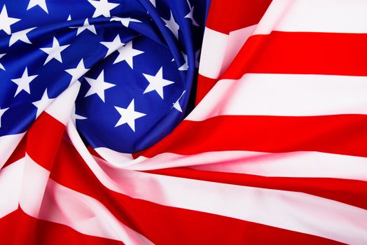 President's Day Concept, flat lay top view, America Flag background with copy space for your text