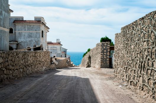 abandoned hotel on a street without people during the crisis in Sharm El Sheikh Egypt