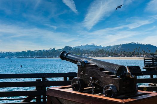 An old Cannon on Pier in Santa Barbara