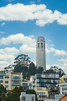 Coit Tower on Telegraph Hill  in San Francisco