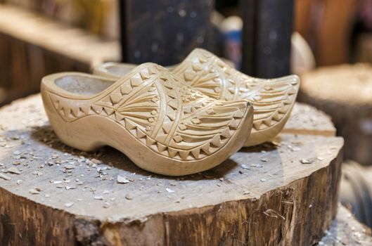 engraved clogs or wooden shoes for a wedding or other special festive occasion