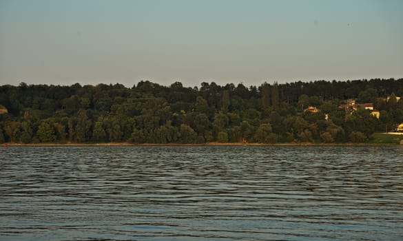 View on nature on other side of river Danube