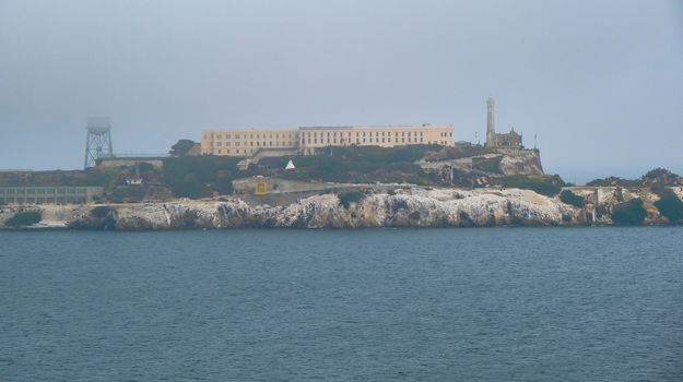Alcatraz Across the Bay in the Fog