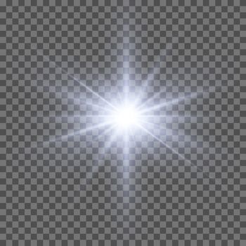 Light bright flash effect. Bright glow illustration for perfect effect with sparkles. Star burst. sunlight. Camera flash light effect