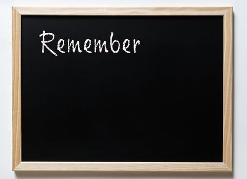 a blackboard with written remember