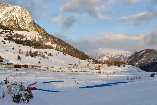 walk in the station of Montgenevre taken by the cold, the snow and the frost. France