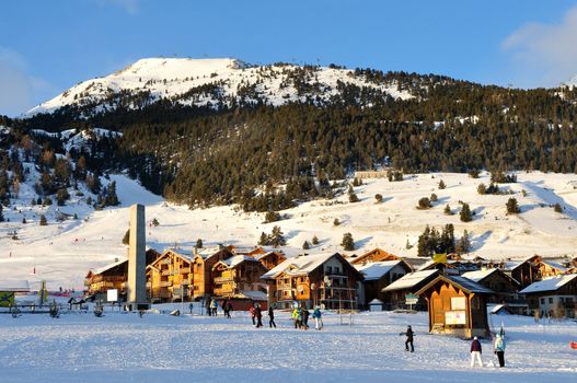 walk in the station of Montgenevre taken by the cold, the snow and the frost. France