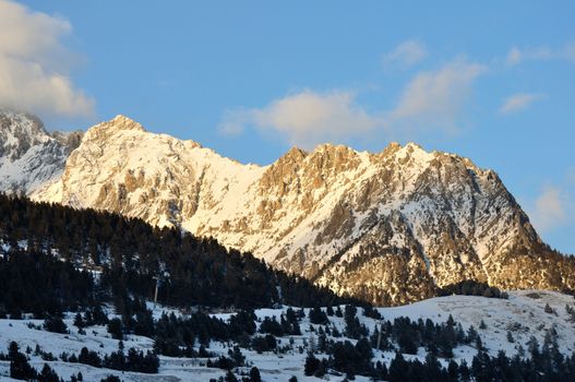 walk in the station of Montgenevre taken by the cold, the snow and the frost. France