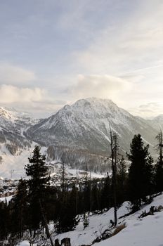 walk in the station of Montgenevre taken by the cold, the snow and the frost. France