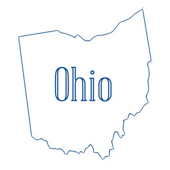 Outline map of the state of Ohio
