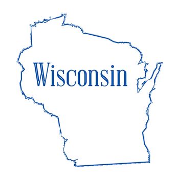 Outline map of the American state of Wisconsin