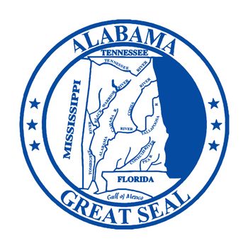 The great seal of Alabama isolated on a white background