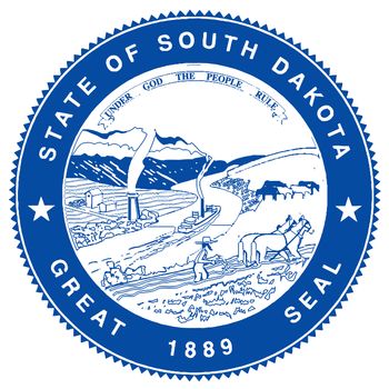 The great seal of the American state of South Dakota