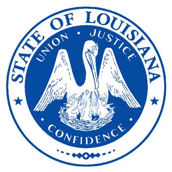 The US State of Louisians Seal on a white background