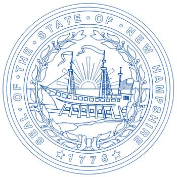 The state seal of the US state of New Hampshire over a white background
