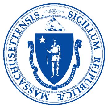 The State Seal of Massachusetts on a white background