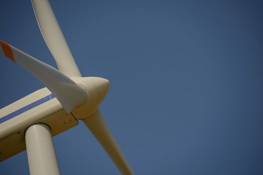 wind trubine at sunny day with blue sky